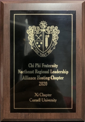 Chi Phi Cornell hosted the National Regional Leadership Alliance (RLA). The weekend went very well. The active brothers received additional presentations from the ex Grand alpha as well as a risk presentation from the national Associate Director of Risk Management. The Xi Chapter received a plaque for hosting.